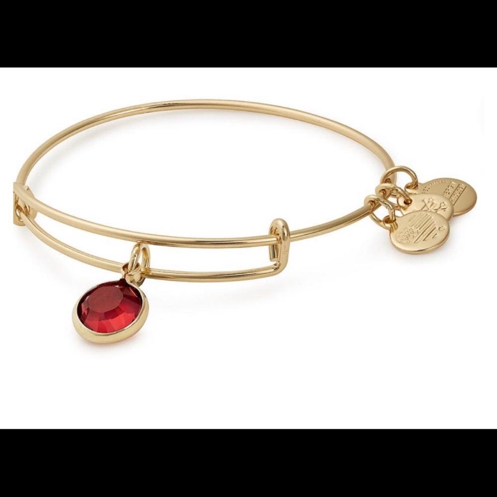 Scarlet Birthstone Bangle With Swarovski®  Gold
